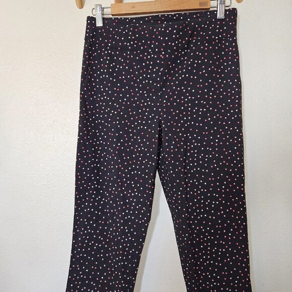 Jenna Rose Black Polka Dot High Rise Ankle Skinny Pants M Retro Stretch - Picture 8 of 11